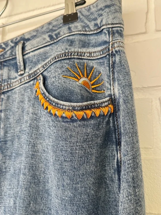 Brooklyn Dolly Long Cotton Jean Maxi Skirt Large - Picture 4 of 15